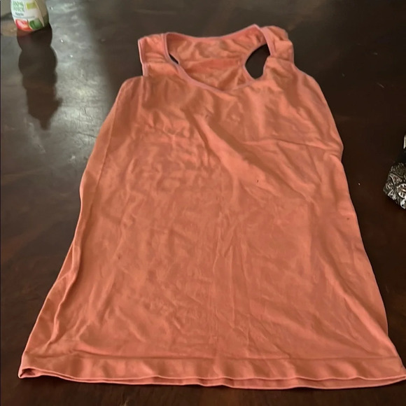 Scoop Neck Cut Out Tank Top in Orange and Pink - Picture 1 of 3